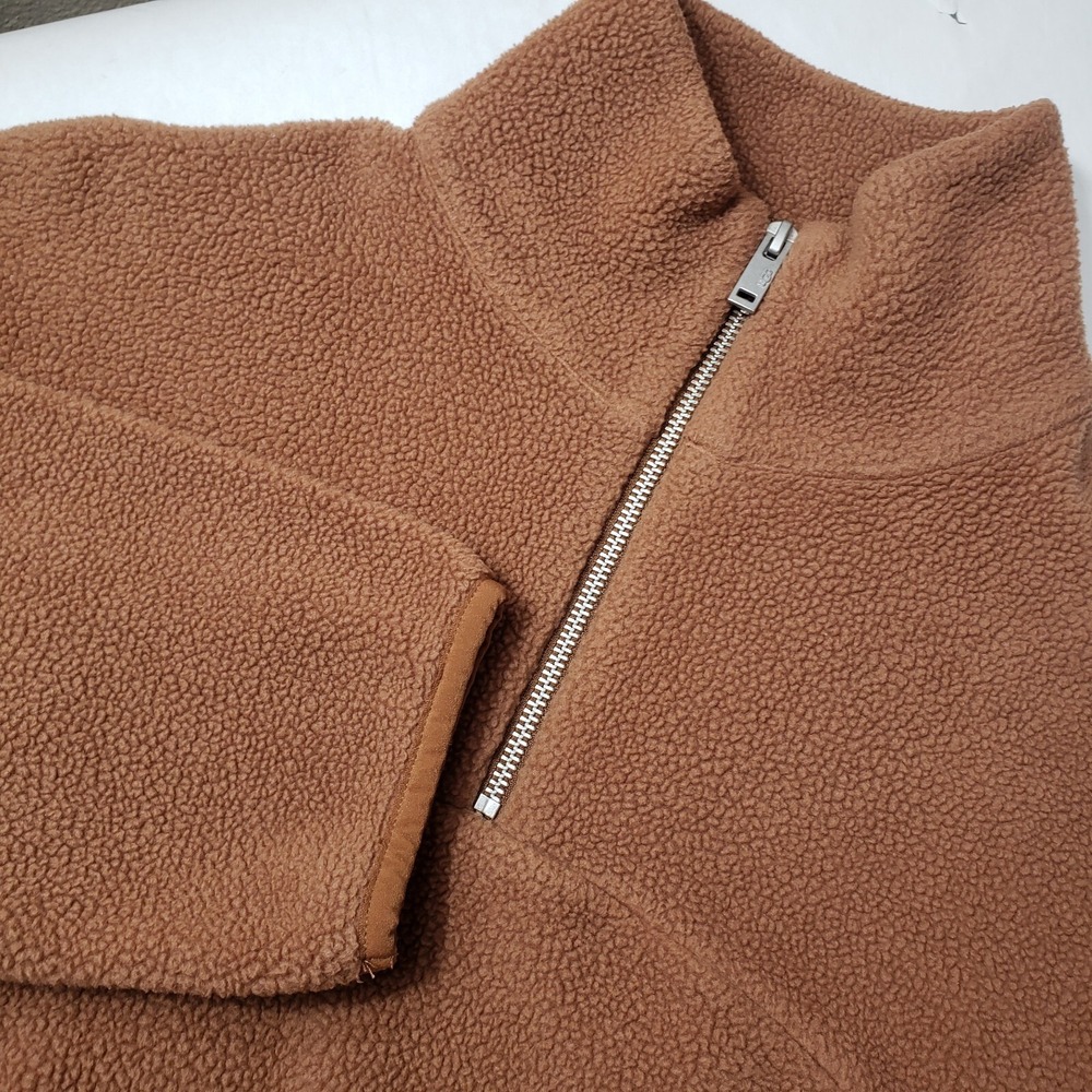 UGG size XS Adeline Sherpa Quarter Zip‎ Pullover Fleece Jacket Cedar Bark Brown - Picture 5 of 11